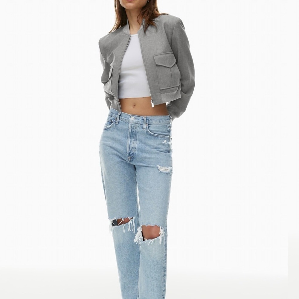 Agolde Womans’x 90’s Distressed Light Blue Jeans